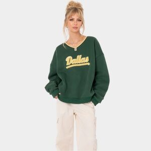 edikted green oversized sweatshirt dallas green Small
